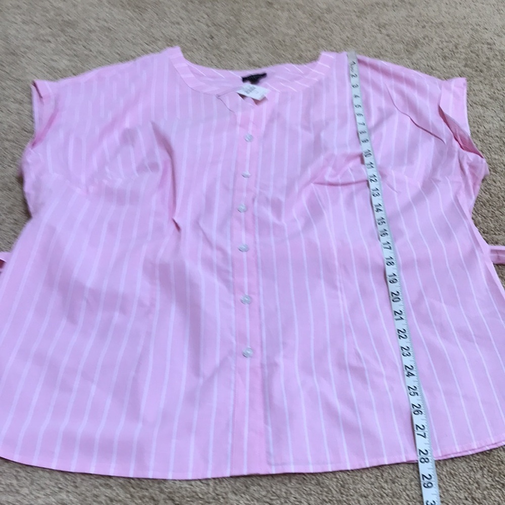 NWT! TALBOTS Size 1X pink front button cotton top… - image 6